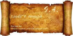 Izsóf Arnold névjegykártya